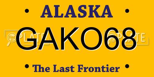 GAKO68 Alaska License Plate