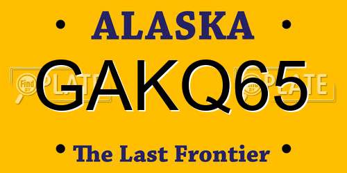 GAKQ65 Alaska License Plate