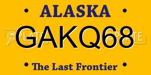GAKQ68 Alaska License Plate