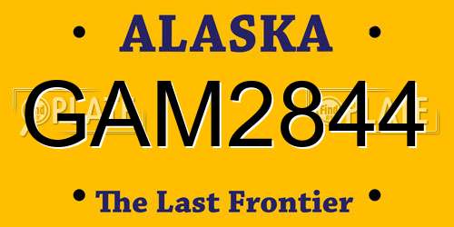 GAM2844 Alaska License Plate