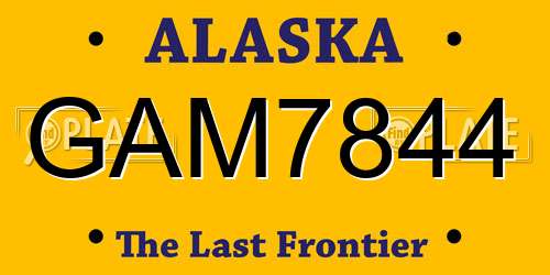 GAM7844 Alaska License Plate