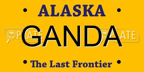 GANDA Alaska License Plate