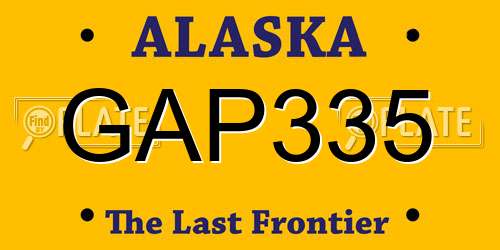 GAP335 Alaska License Plate