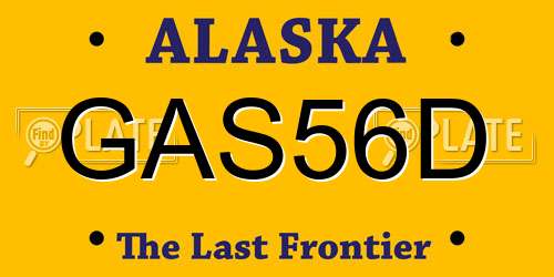 GAS56D Alaska License Plate