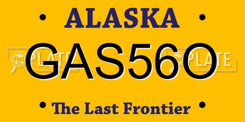 GAS56O Alaska License Plate