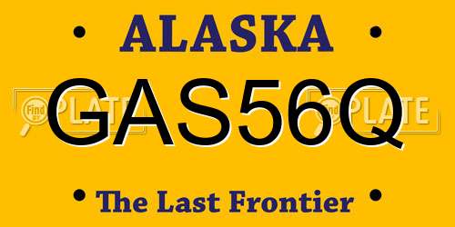 GAS56Q Alaska License Plate