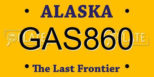 GAS860 Alaska License Plate