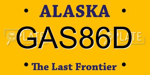 GAS86D Alaska License Plate