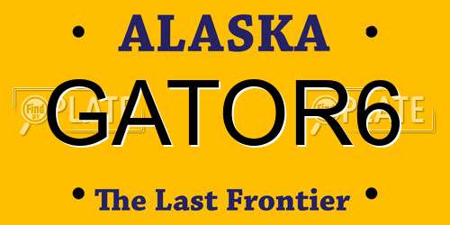GATOR6 Alaska License Plate