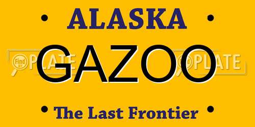 GAZOO Alaska License Plate