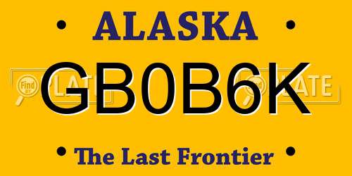 GB0B6K Alaska License Plate