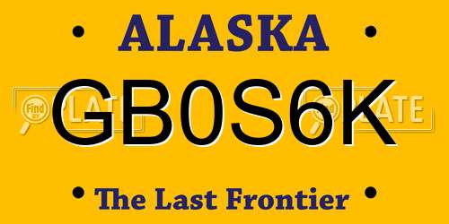 GB0S6K Alaska License Plate