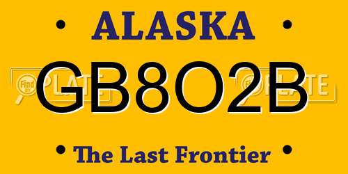 GB8O2B Alaska License Plate