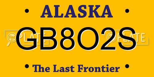 GB8O2S Alaska License Plate