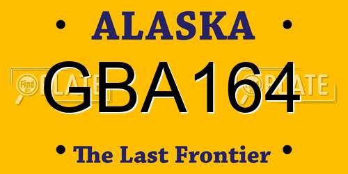 GBA164 Alaska License Plate