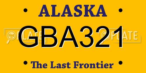 GBA321 Alaska License Plate