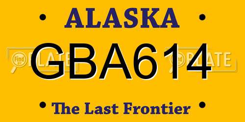 GBA614 Alaska License Plate