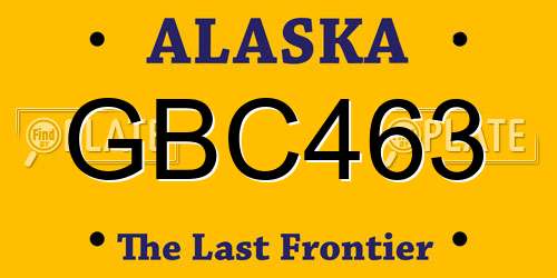 GBC463 Alaska License Plate