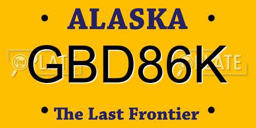 GBD86K Alaska License Plate