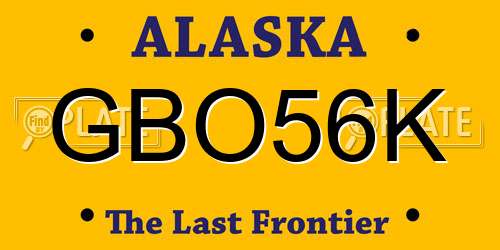 GBO56K Alaska License Plate