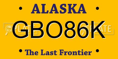 GBO86K Alaska License Plate