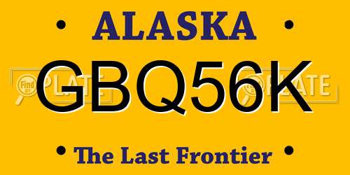 GBQ56K Alaska License Plate