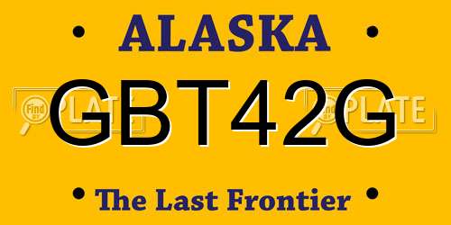 GBT42G Alaska License Plate