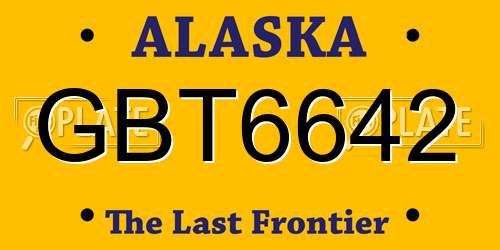 GBT6642 Alaska License Plate