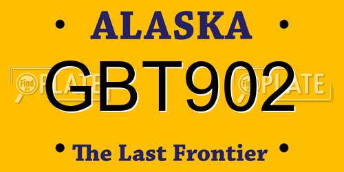 GBT902 Alaska License Plate