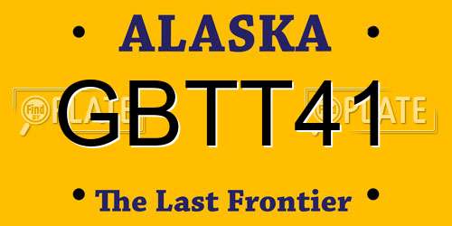 GBTT41 Alaska License Plate