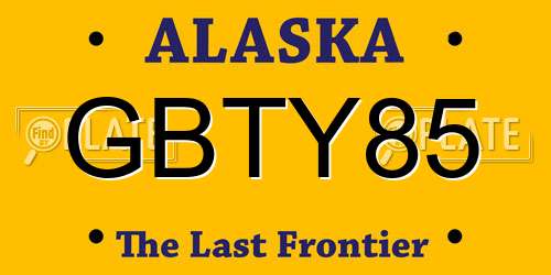 GBTY85 Alaska License Plate