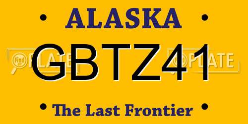 GBTZ41 Alaska License Plate