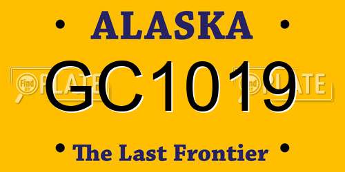 GC1019 Alaska License Plate