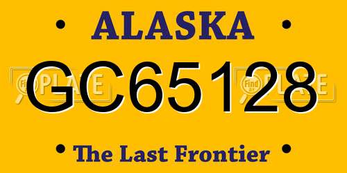 GC65128 Alaska License Plate