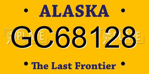 GC68128 Alaska License Plate