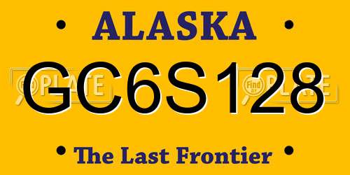 GC6S128 Alaska License Plate
