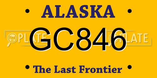 GC846 Alaska License Plate