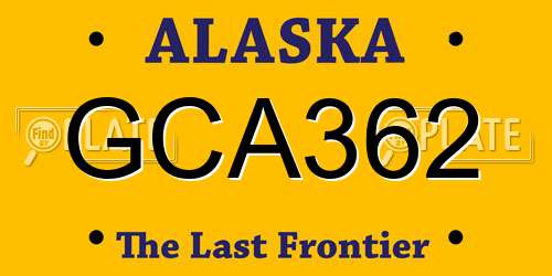 GCA362 Alaska License Plate