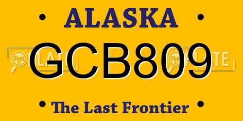 GCB809 Alaska License Plate