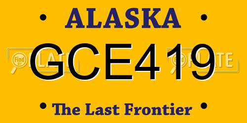 GCE419 Alaska License Plate