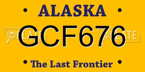 GCF676 Alaska License Plate