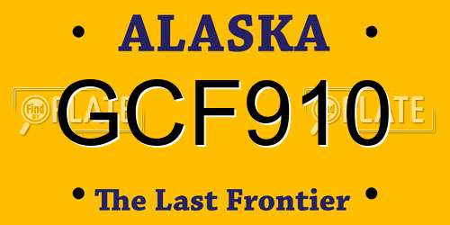 GCF910 Alaska License Plate