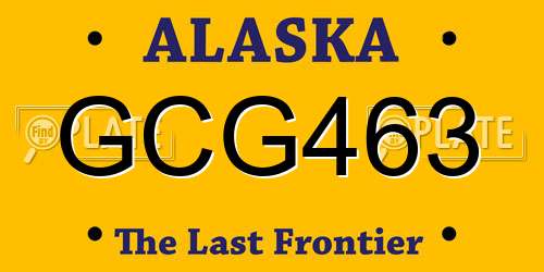 GCG463 Alaska License Plate