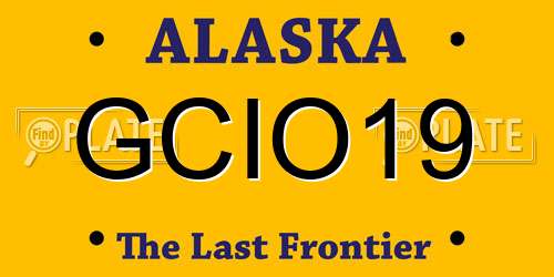 GCIO19 Alaska License Plate