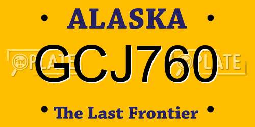 GCJ760 Alaska License Plate