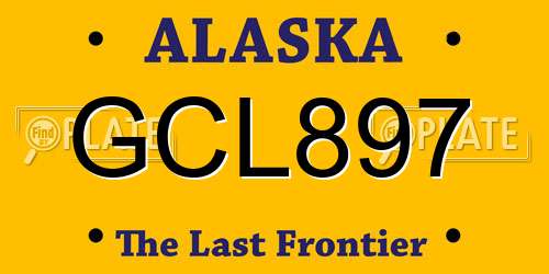 GCL897 Alaska License Plate