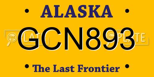 GCN893 Alaska License Plate