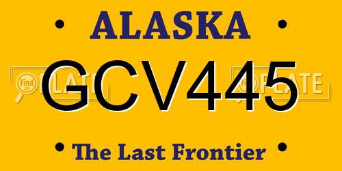 GCV445 Alaska License Plate