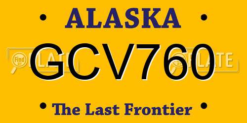 GCV760 Alaska License Plate