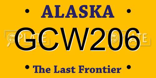 GCW206 Alaska License Plate